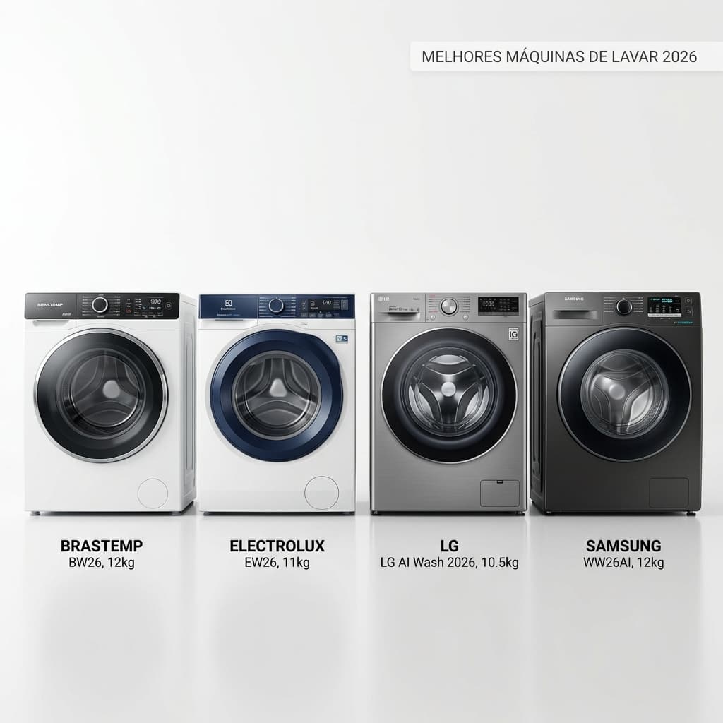 Melhores máquinas de lavar 2026 — Brastemp, Electrolux, Samsung e LG testadas