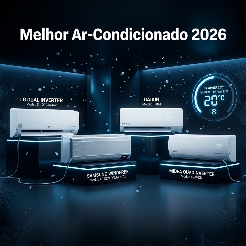 Melhores ar-condicionados split 2026 — LG Dual Inverter, Samsung WindFree, Daikin e Midea QuadInverter testados