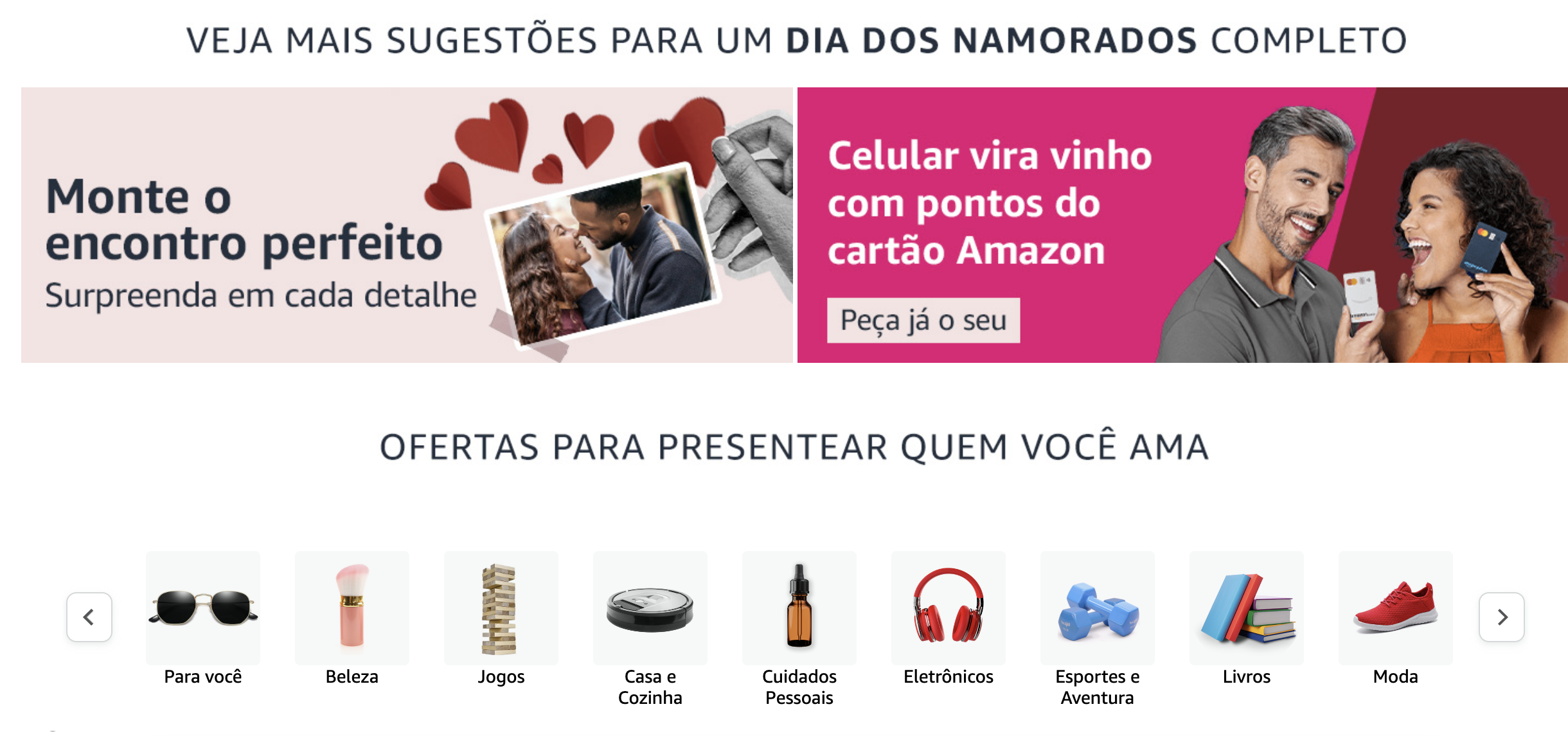 amazon dia dos namorados