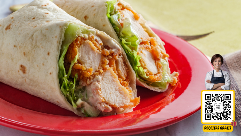 Wrap de Frango com Salada - Chef Helena Receitas Grátis