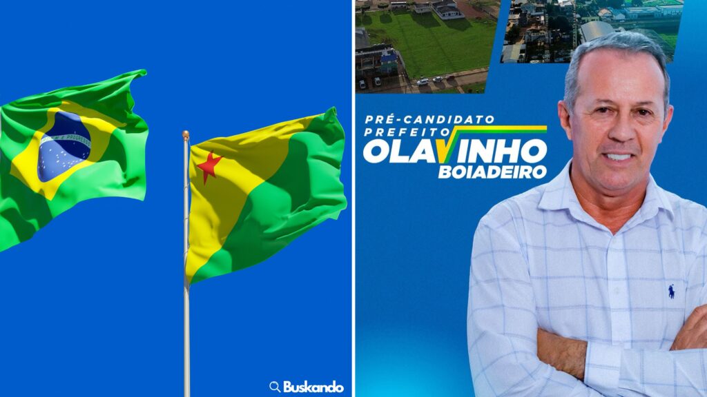 Olavinho Boiadeiro, candidato à reeleição como prefeito de Acrelândia nas eleições de 2024, em um evento de campanha.
