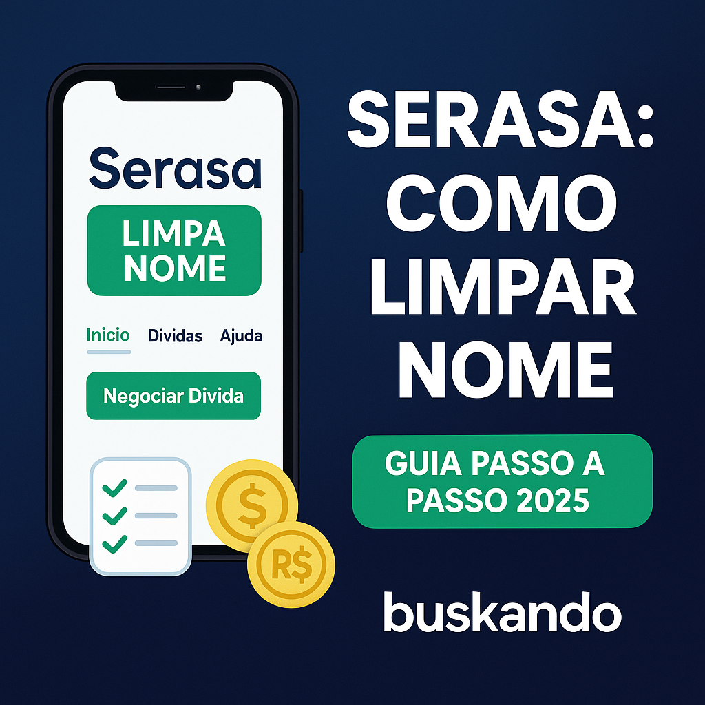 Thumbnail do guia “Serasa: como limpar nome” — passo a passo 2025