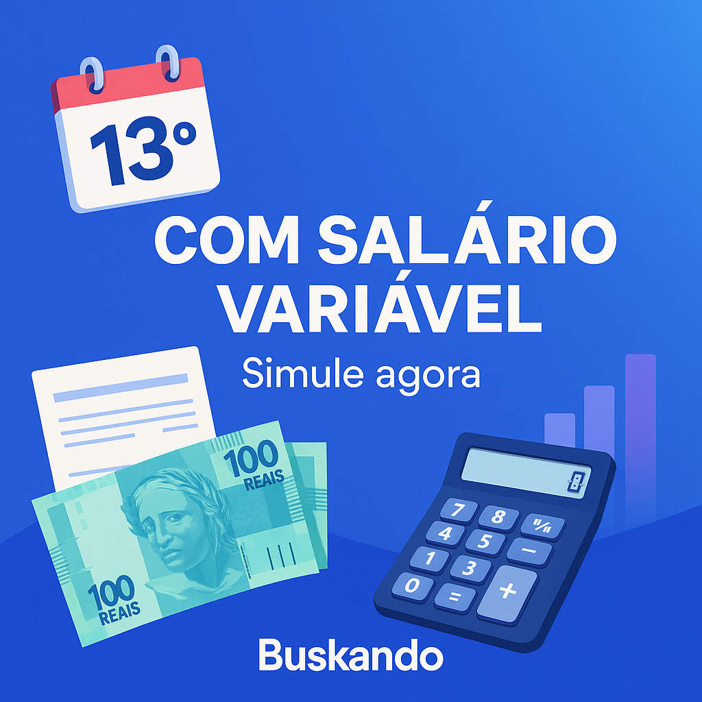 Thumbnail “13º com salário variável” — simulador e calculadora do 13º salário