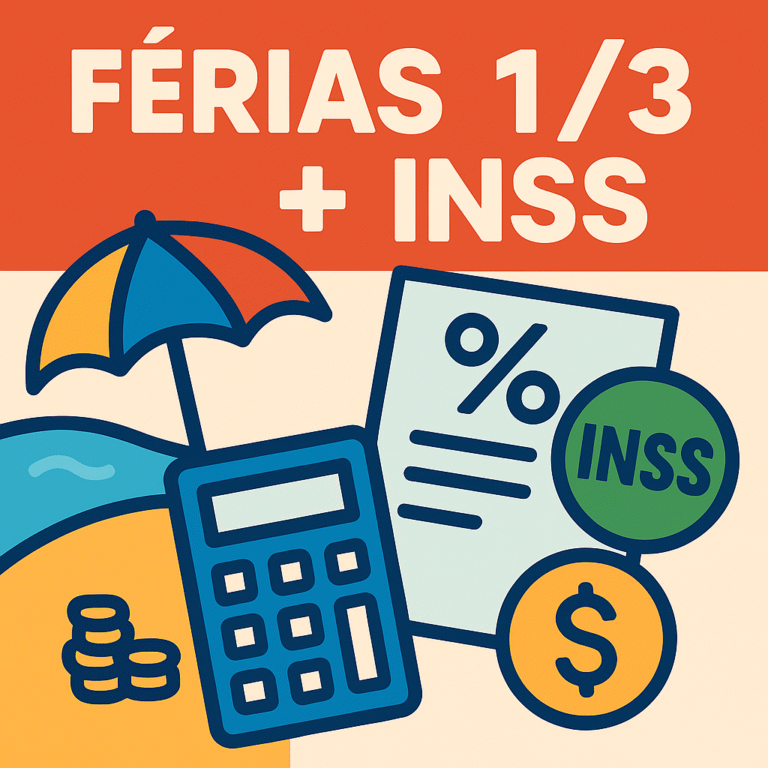 Férias 1/3 + INSS: como calcular o terço constitucional e os descontos